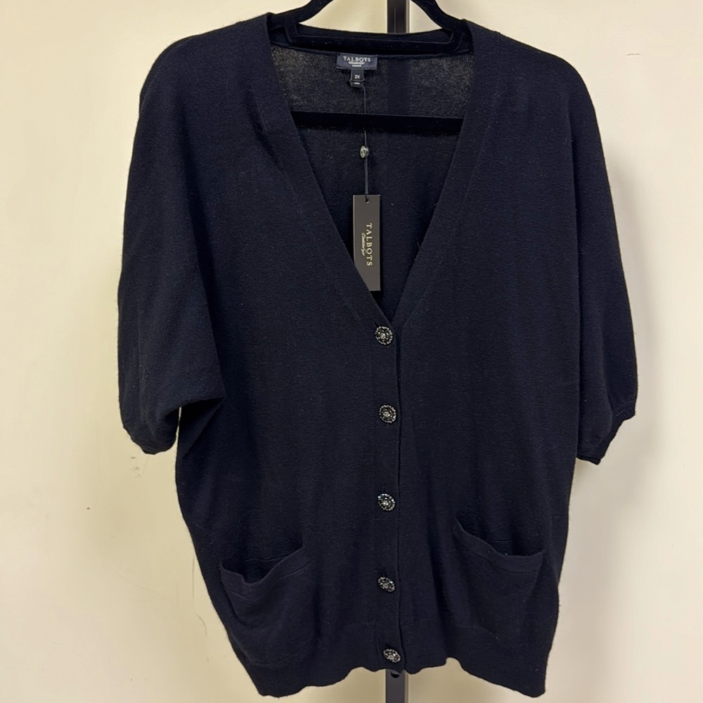Talbots black short sleeve sweater